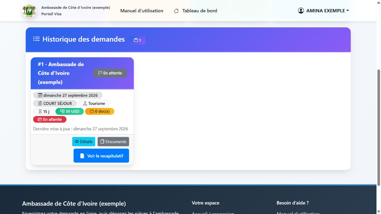 Les actions de suivi sont regroupées sur la fiche de chaque demande.